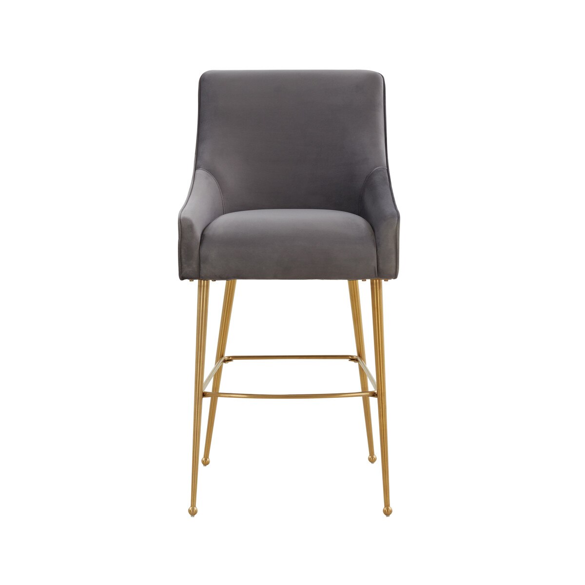 Tabouret de bar Beatrix en velours gris foncé