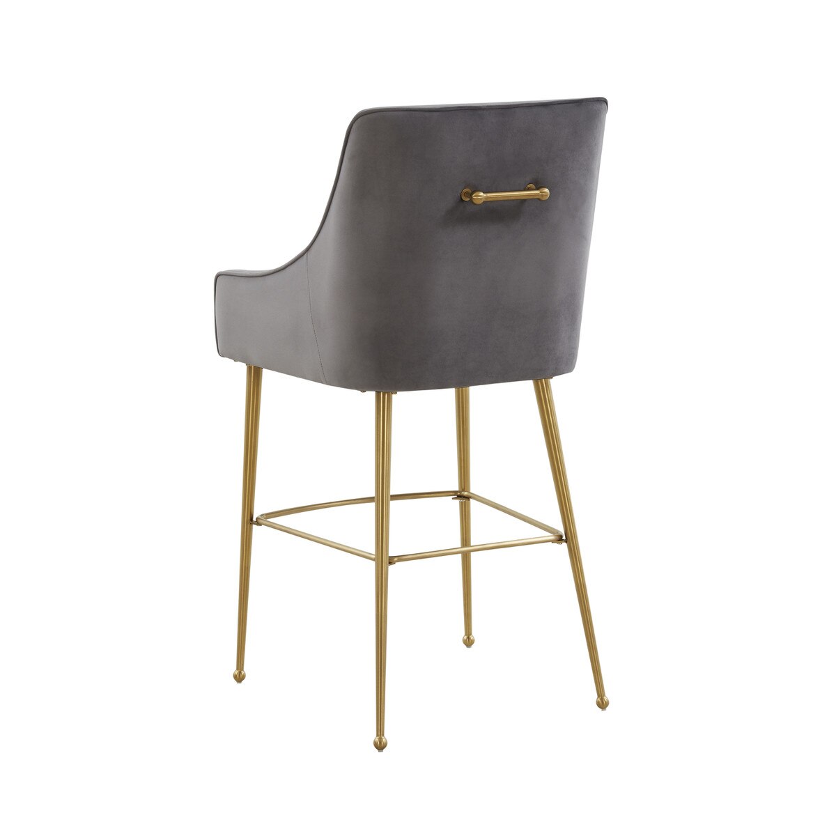 Tabouret de bar Beatrix en velours gris foncé