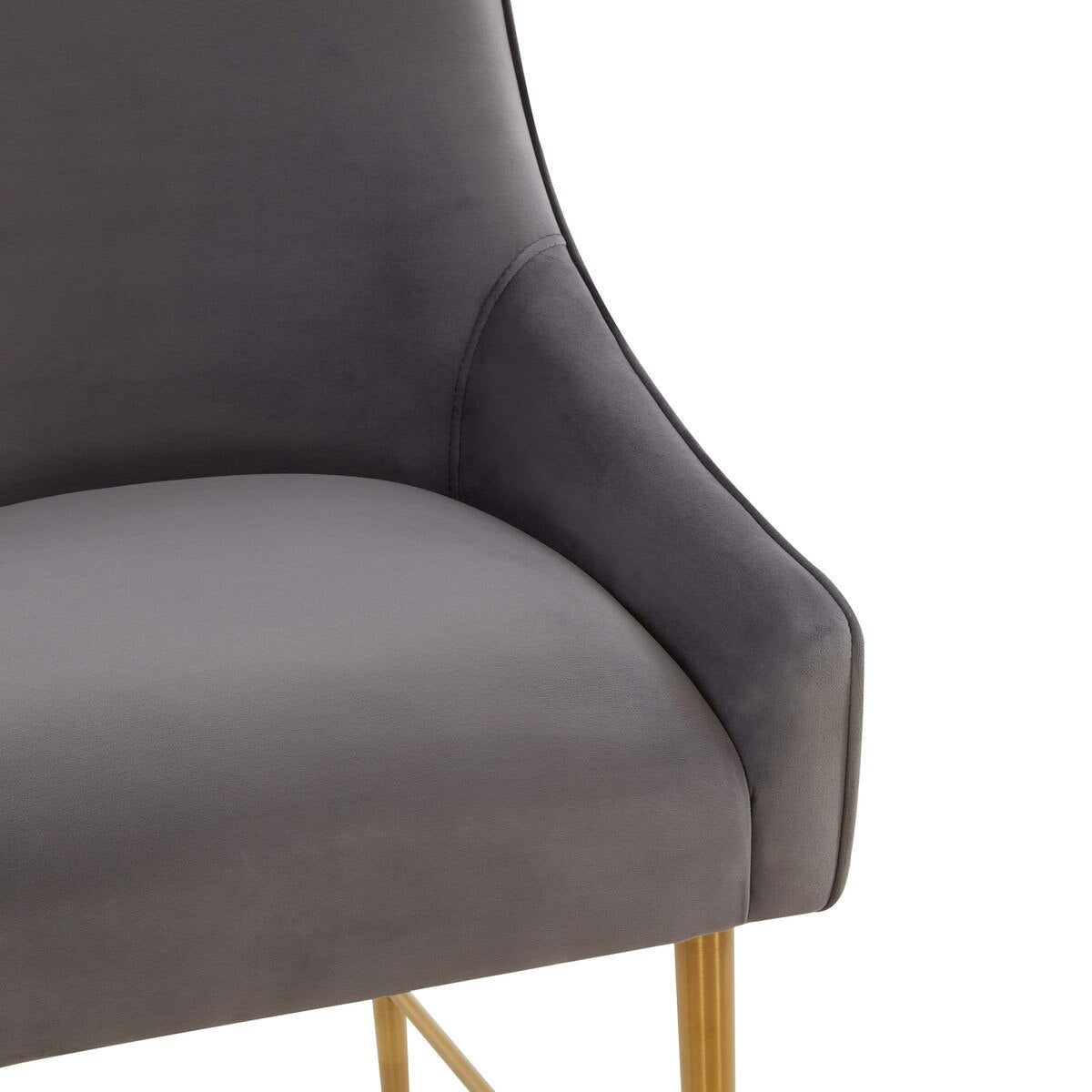 Tabouret de bar Beatrix en velours gris foncé