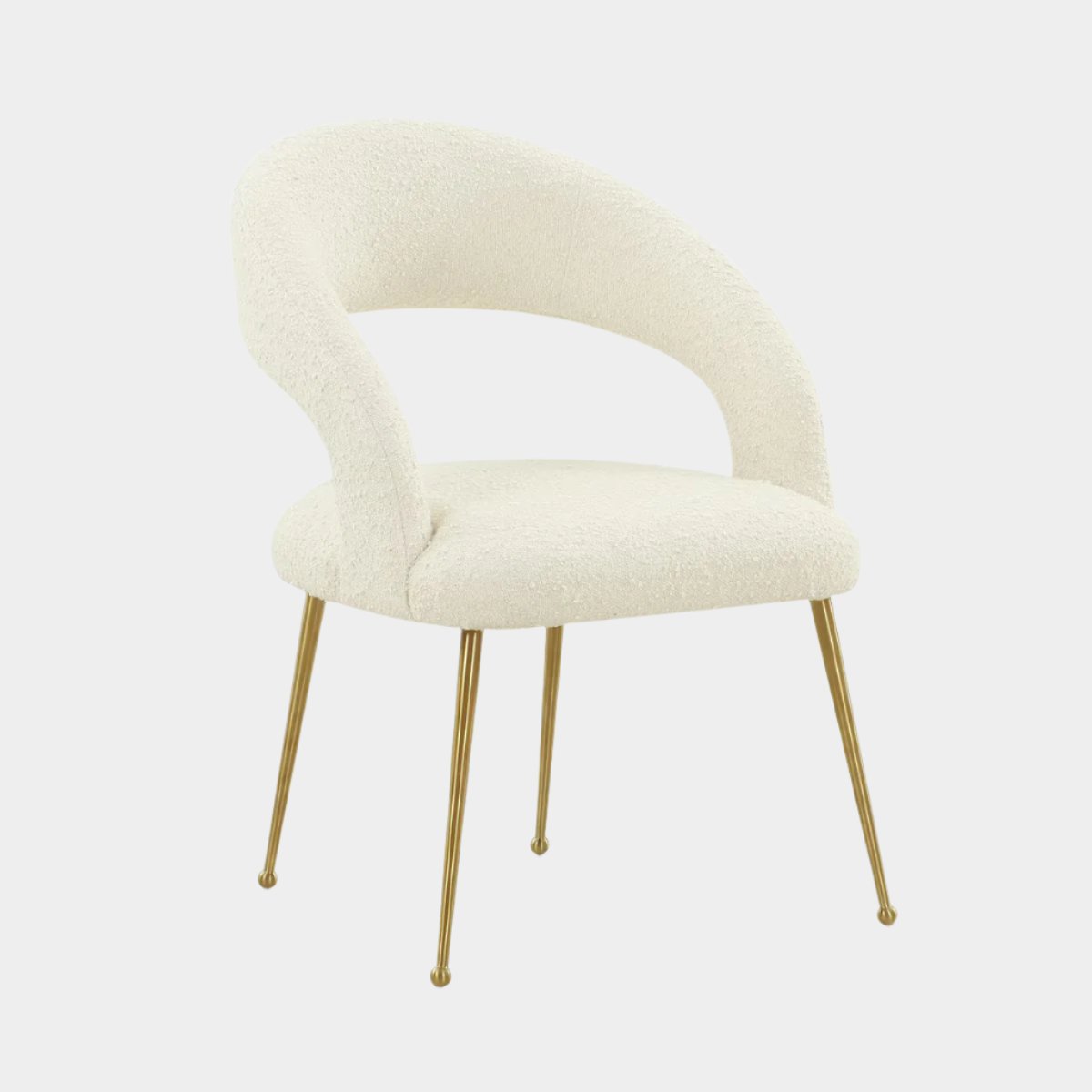 Chaise de salle à manger Rocco Cream Performance Boucle