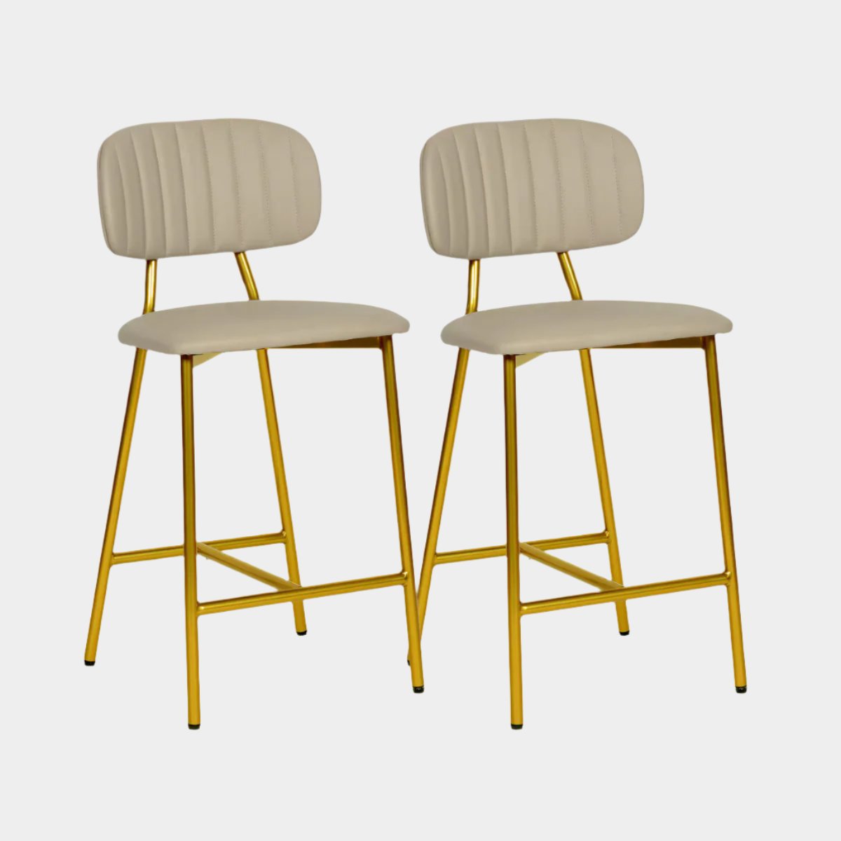 Tabouret de bar en cuir vegan Ariana Nude Performance - Lot de 2
