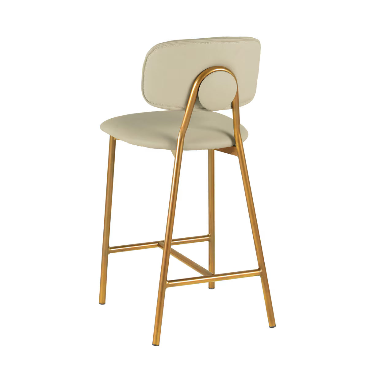 Tabouret de bar en cuir vegan Ariana Nude Performance - Lot de 2