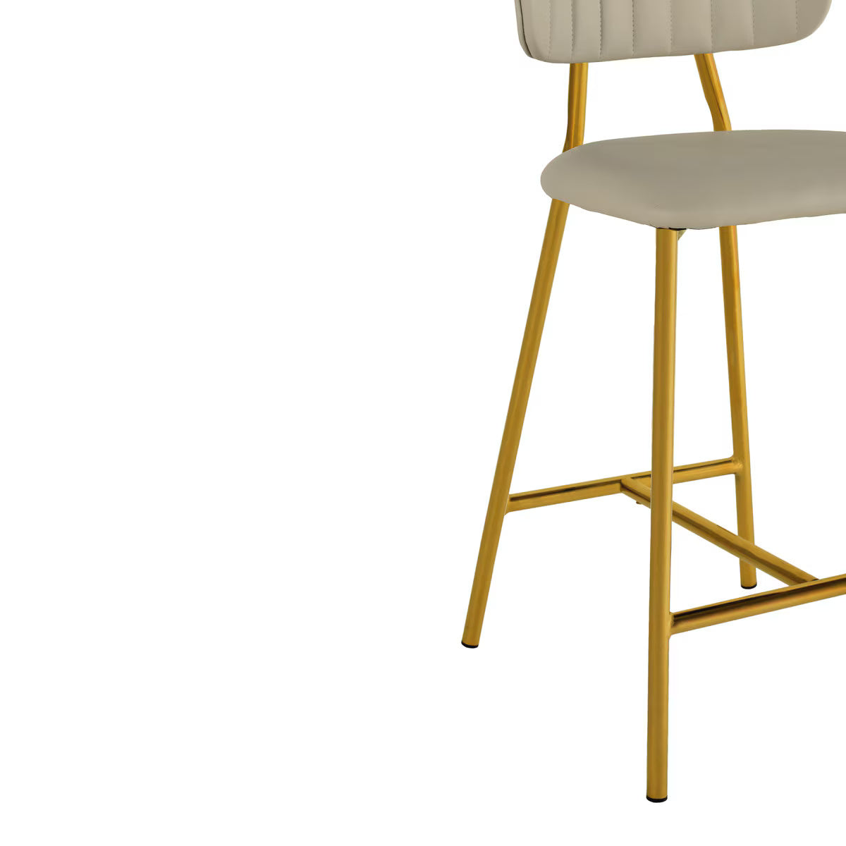 Tabouret de bar en cuir vegan Ariana Nude Performance - Lot de 2