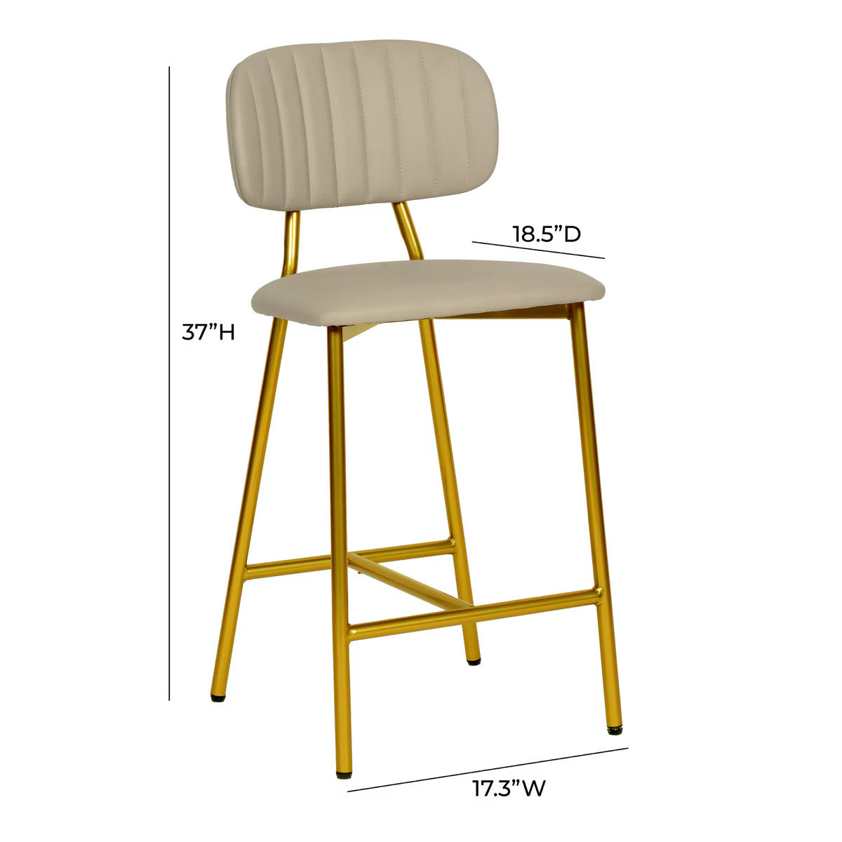 Tabouret de bar en cuir vegan Ariana Nude Performance - Lot de 2