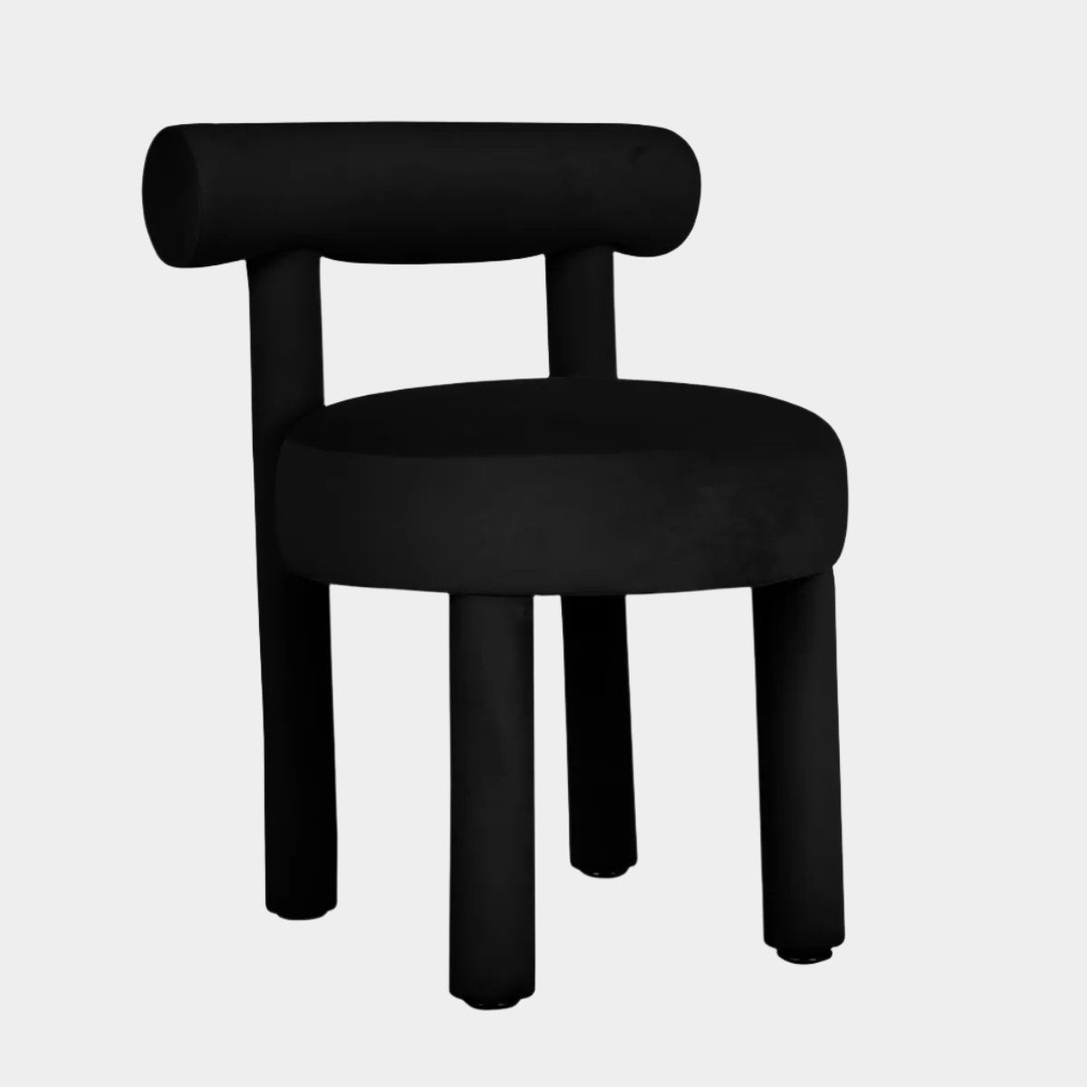 Chaise de salle à manger en velours noir Carmel