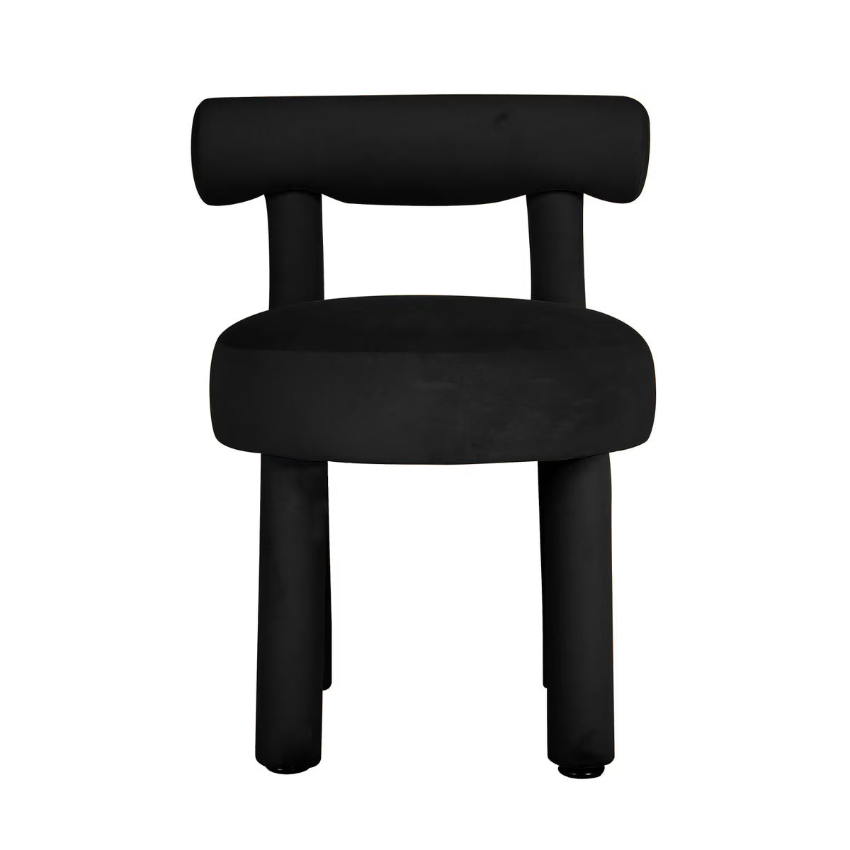 Chaise de salle à manger en velours noir Carmel