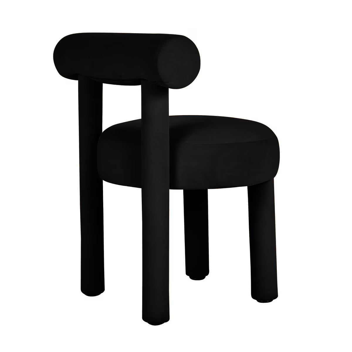 Chaise de salle à manger en velours noir Carmel