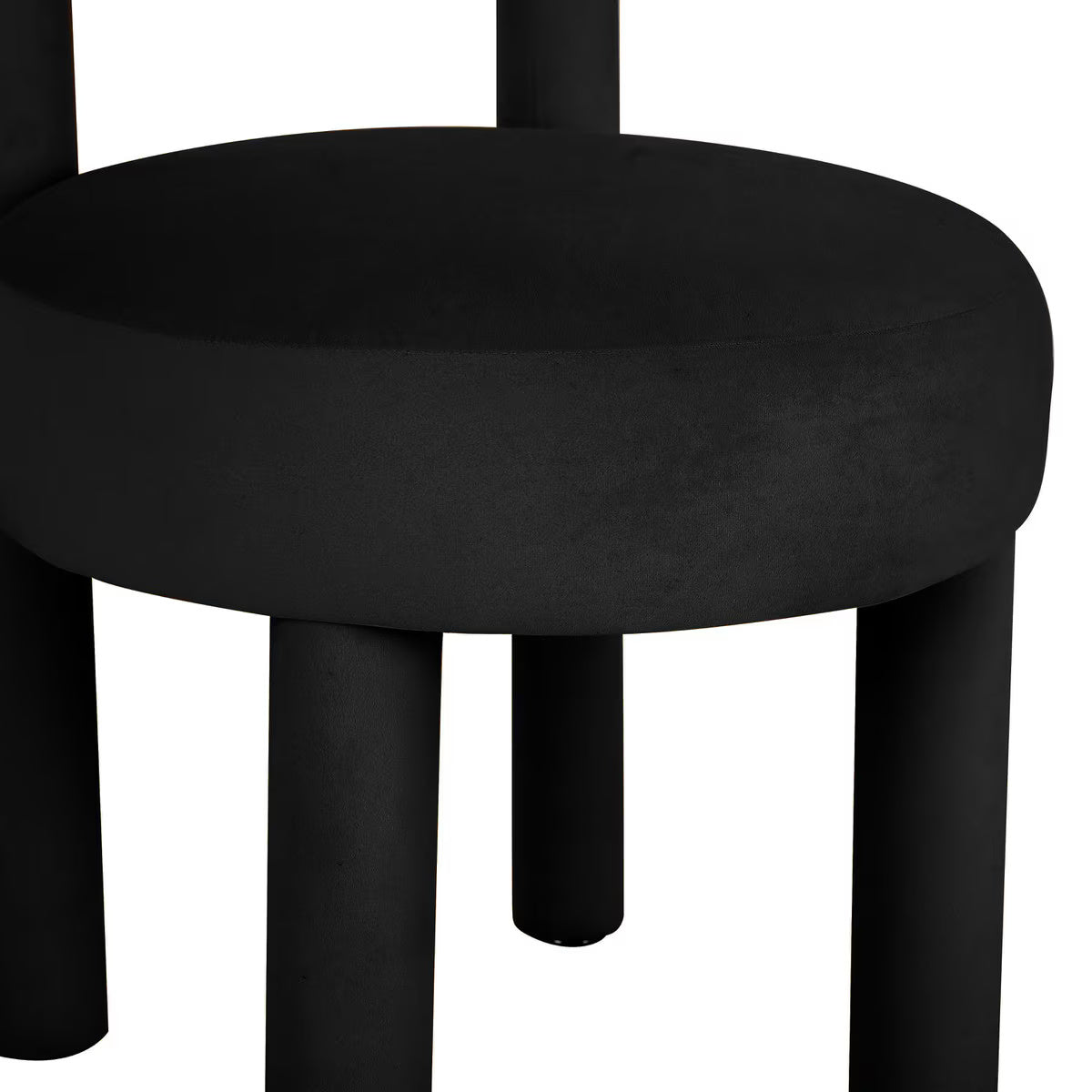 Chaise de salle à manger en velours noir Carmel