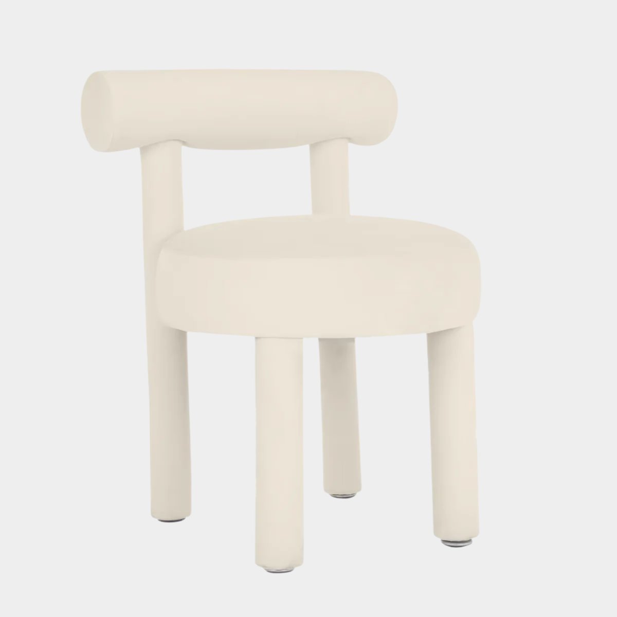 Chaise de salle à manger en velours crème Carmel