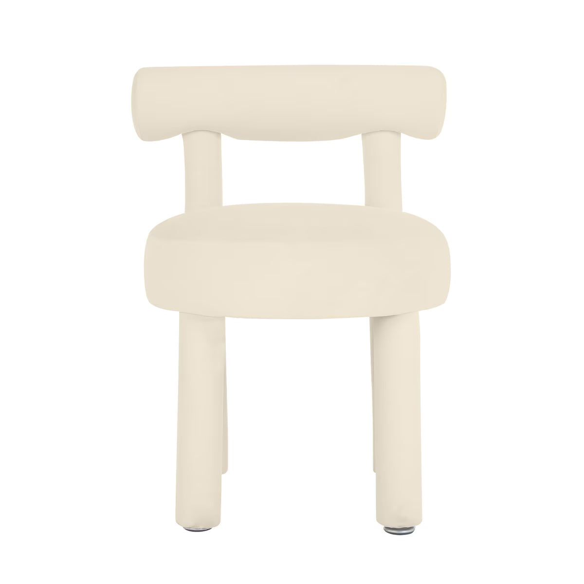 Chaise de salle à manger en velours crème Carmel