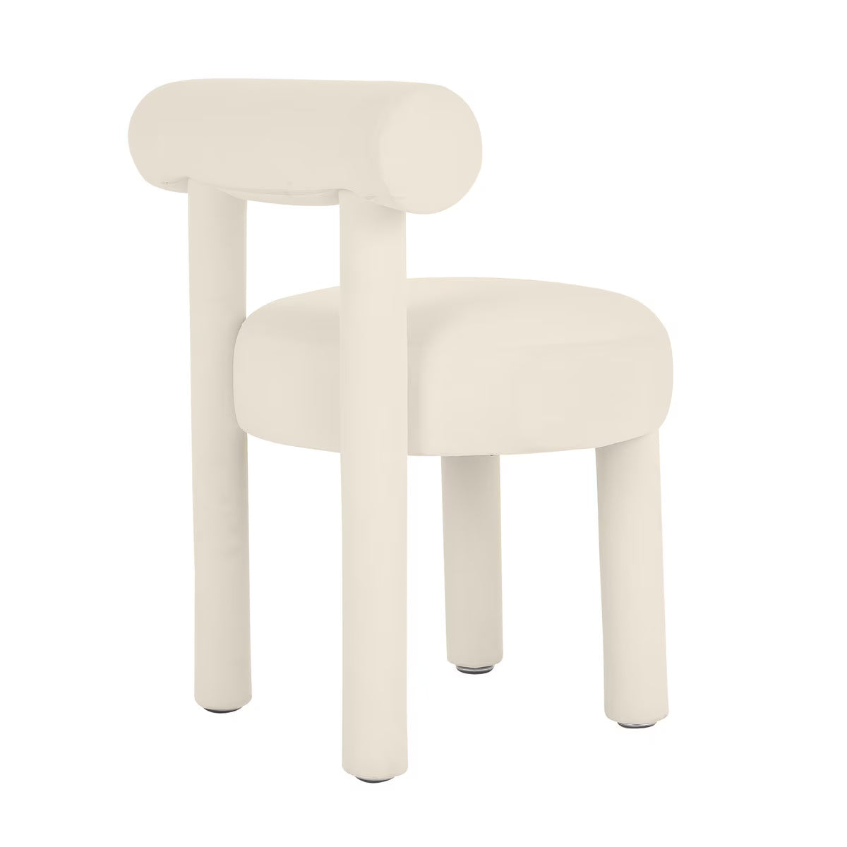 Chaise de salle à manger en velours crème Carmel