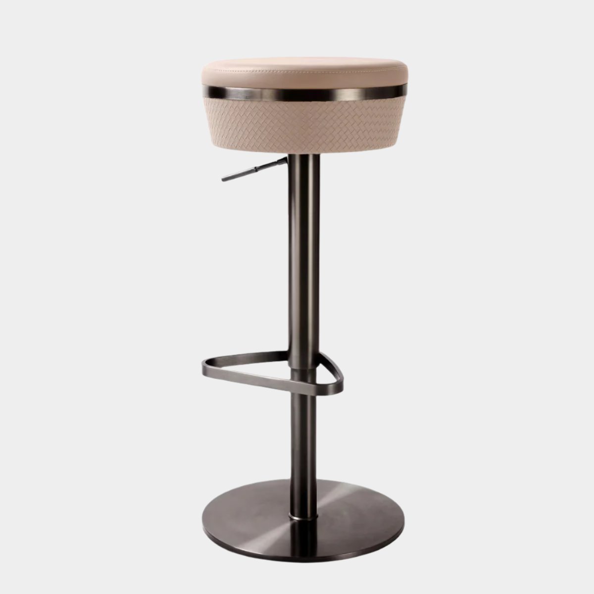 Tabouret ajustable en cuir végétalien tissé Astro Café au Lait