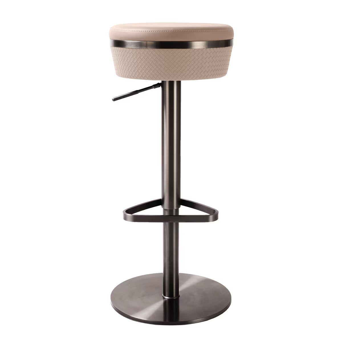 Tabouret ajustable en cuir végétalien tissé Astro Café au Lait