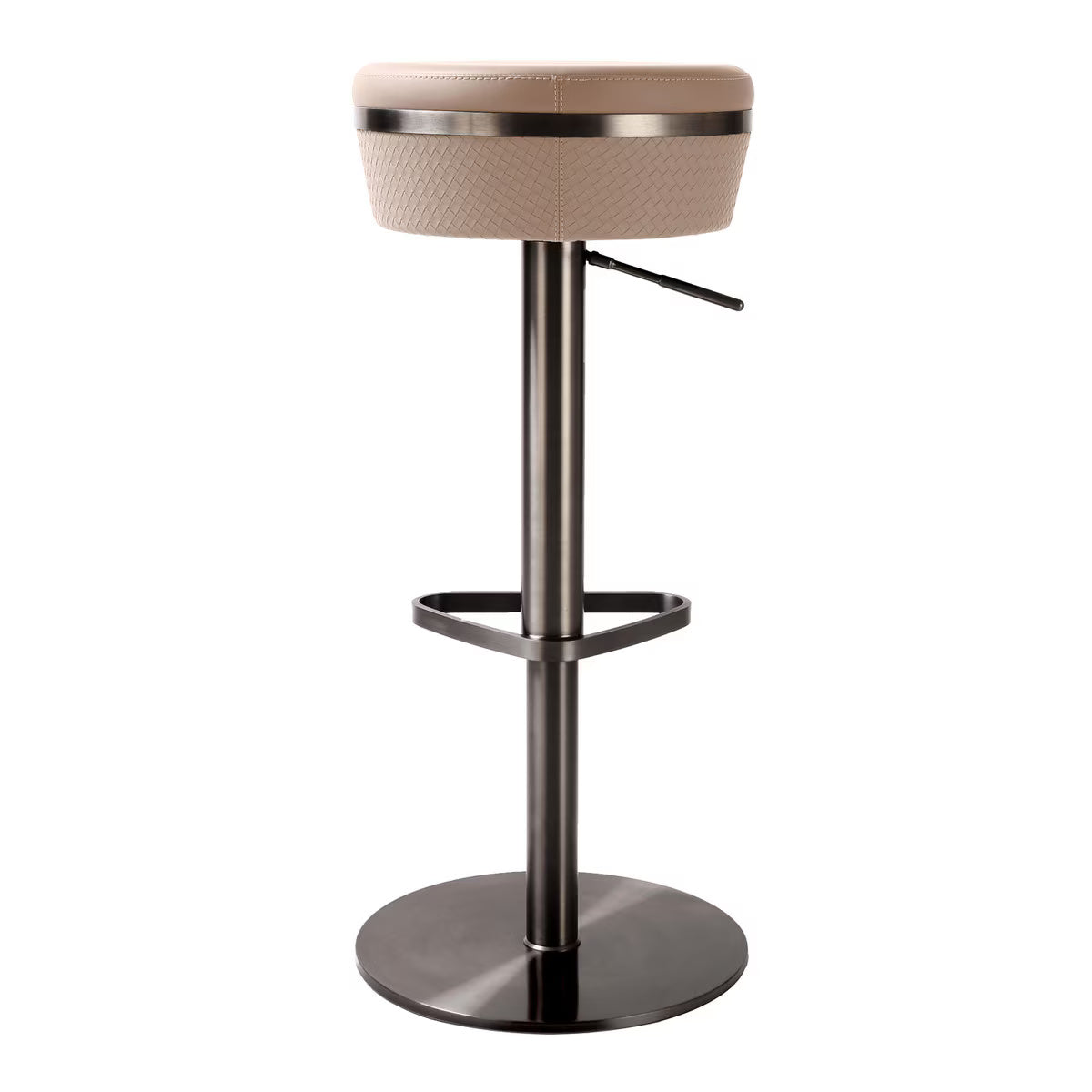 Tabouret ajustable en cuir végétalien tissé Astro Café au Lait