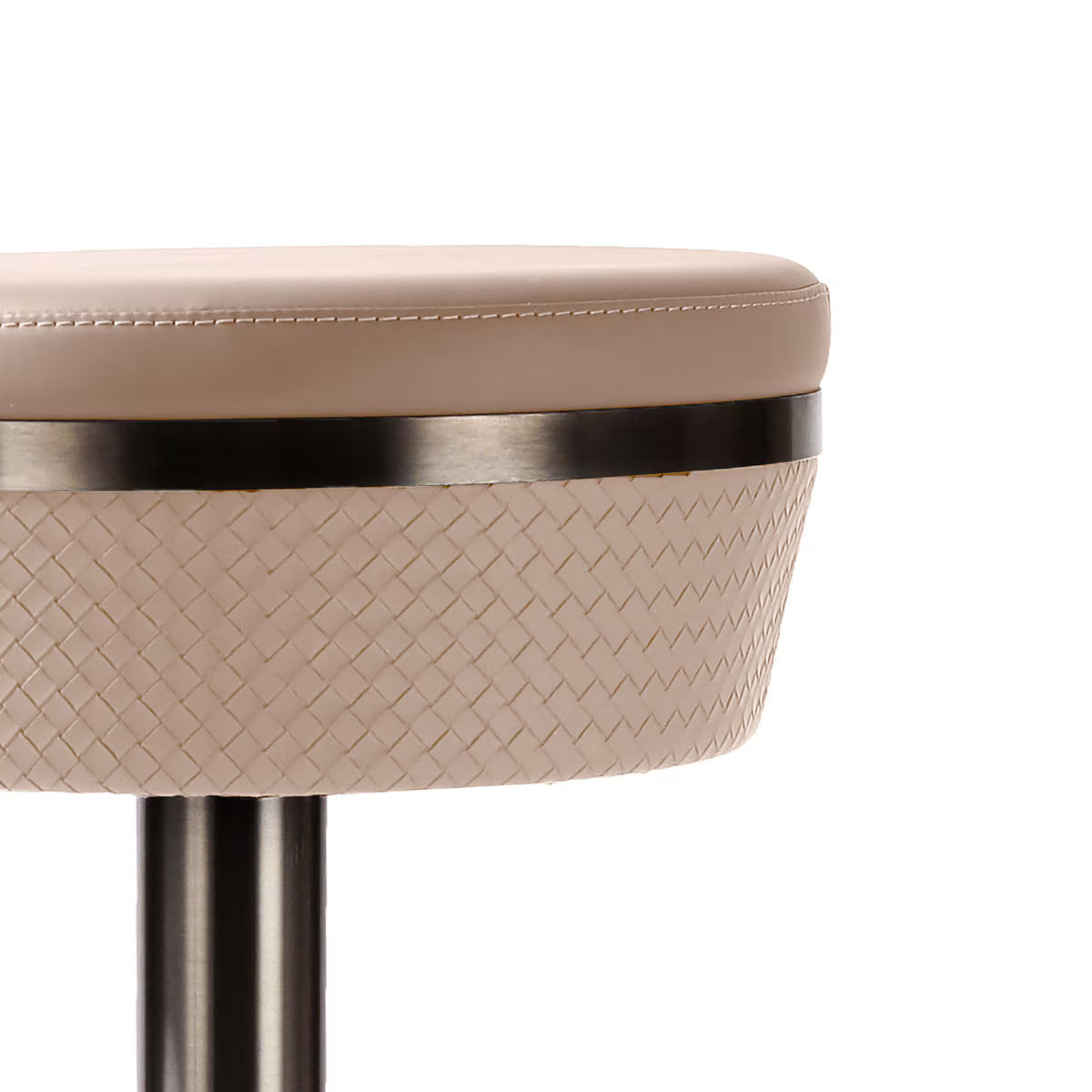 Tabouret ajustable en cuir végétalien tissé Astro Café au Lait
