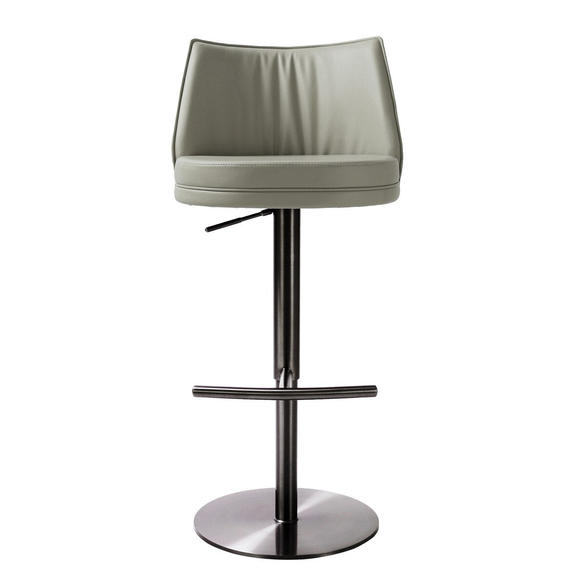 Tabouret réglable Gala Light Grey Performance en cuir végétalien sur noir