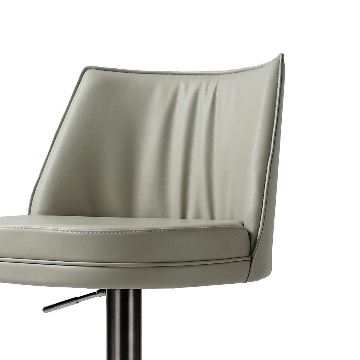 Tabouret réglable Gala Light Grey Performance en cuir végétalien sur noir