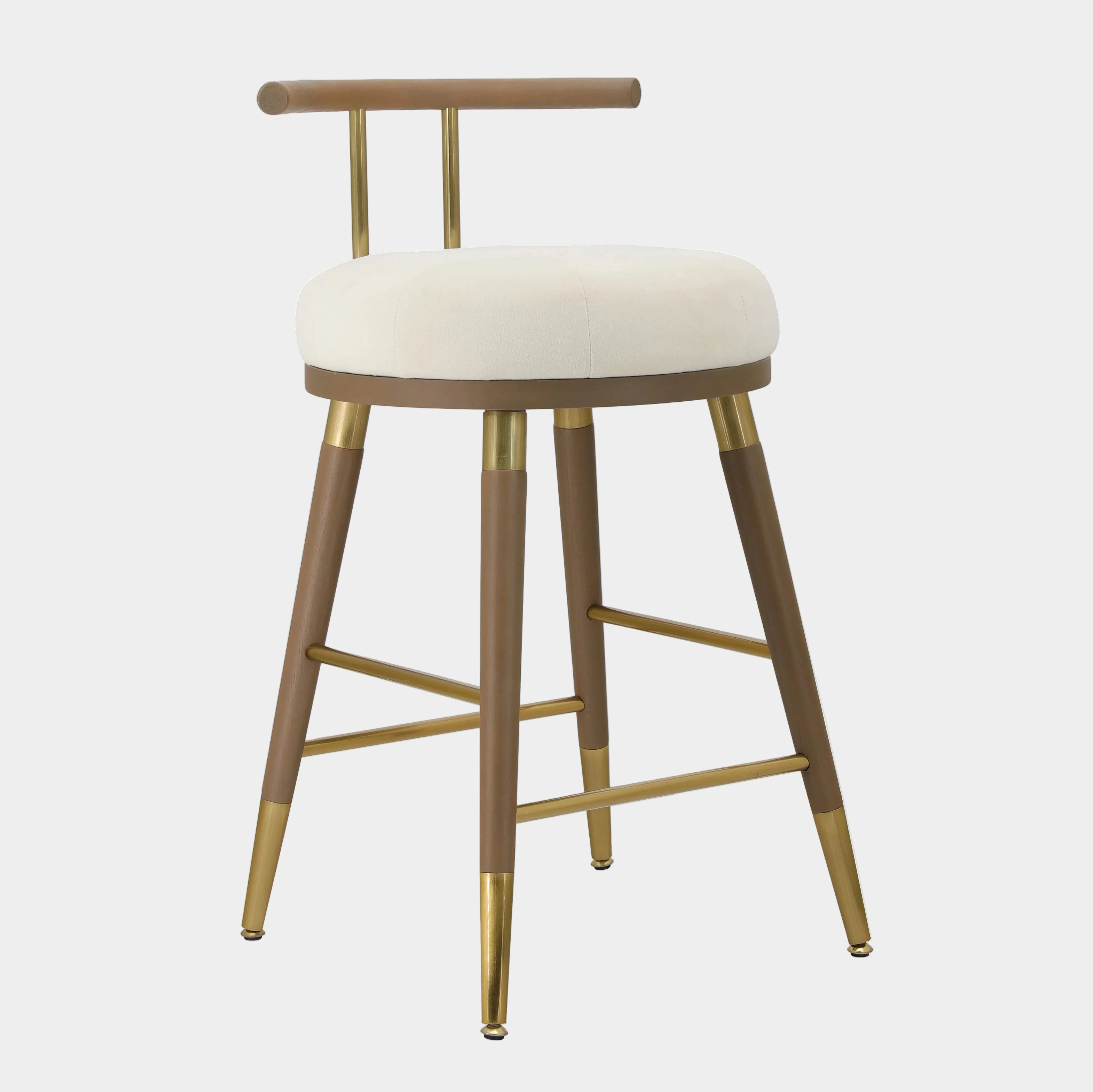 Tabouret de bar en velours crème Juniper