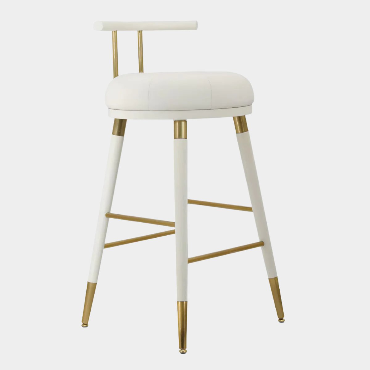Tabouret de bar en cuir végétalien blanc Juniper Performance