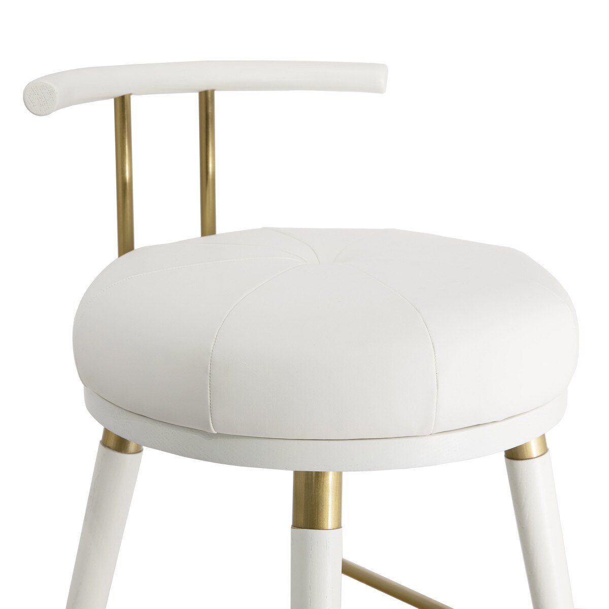 Tabouret de bar en cuir végétalien blanc Juniper Performance
