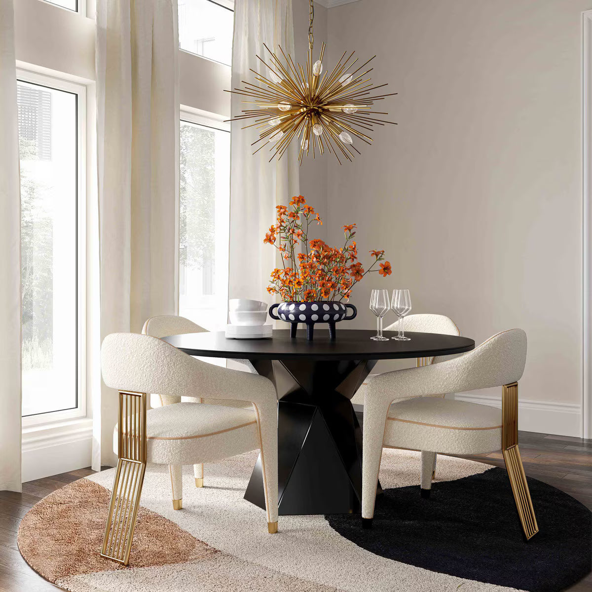 Chaise de salle à manger Corralis Performance Boucle Cream