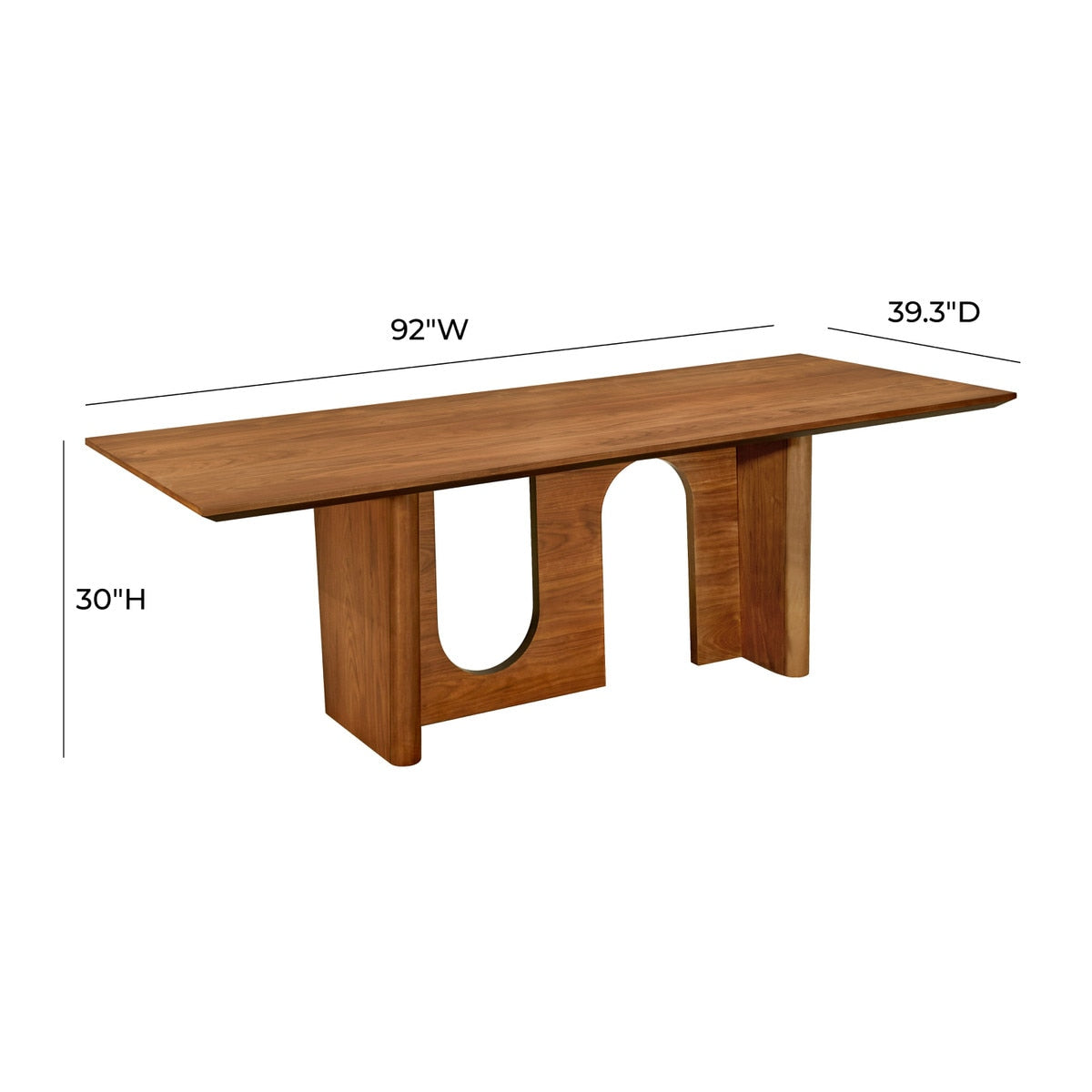 Table à manger rectangulaire en noyer Satra de 92 po