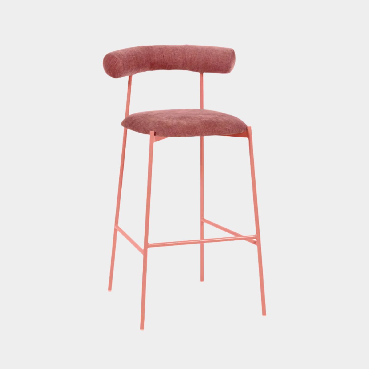 Tabouret de bar en velours mauve Liliana Performance