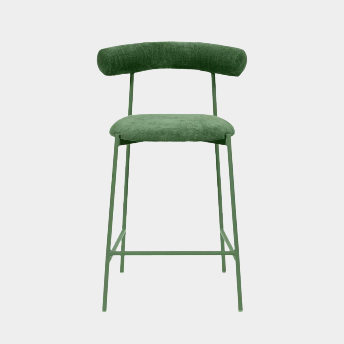 Tabouret de bar en velours vert forêt Liliana