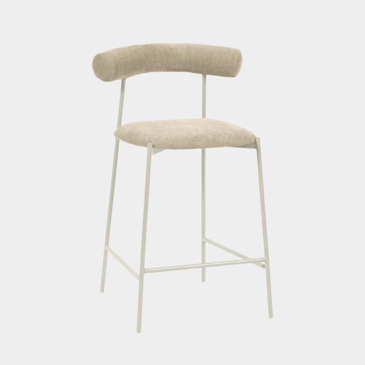 Tabouret de bar en velours taupe Liliana Performance