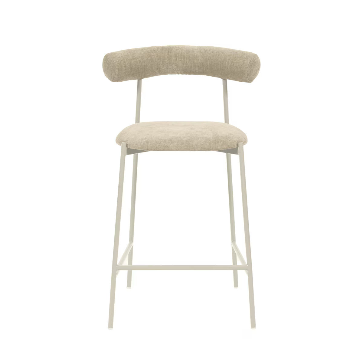 Tabouret de bar en velours taupe Liliana Performance