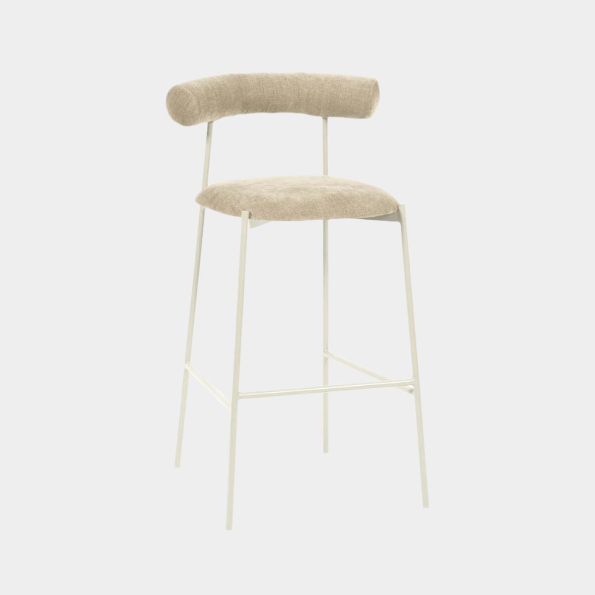 Tabouret de bar en velours taupe Liliana Performance
