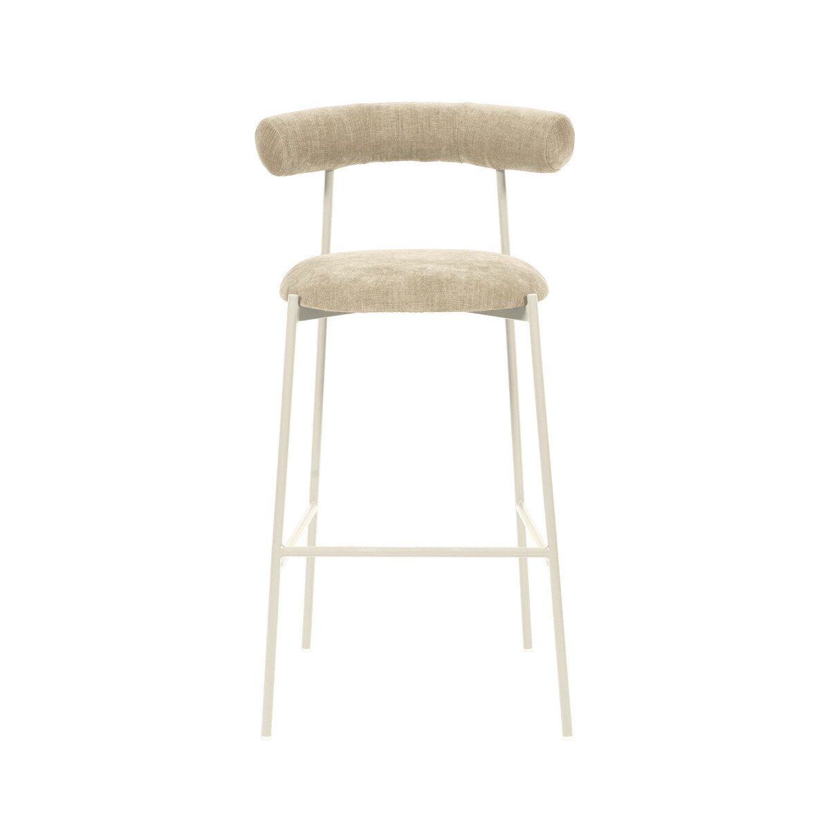 Tabouret de bar en velours taupe Liliana Performance