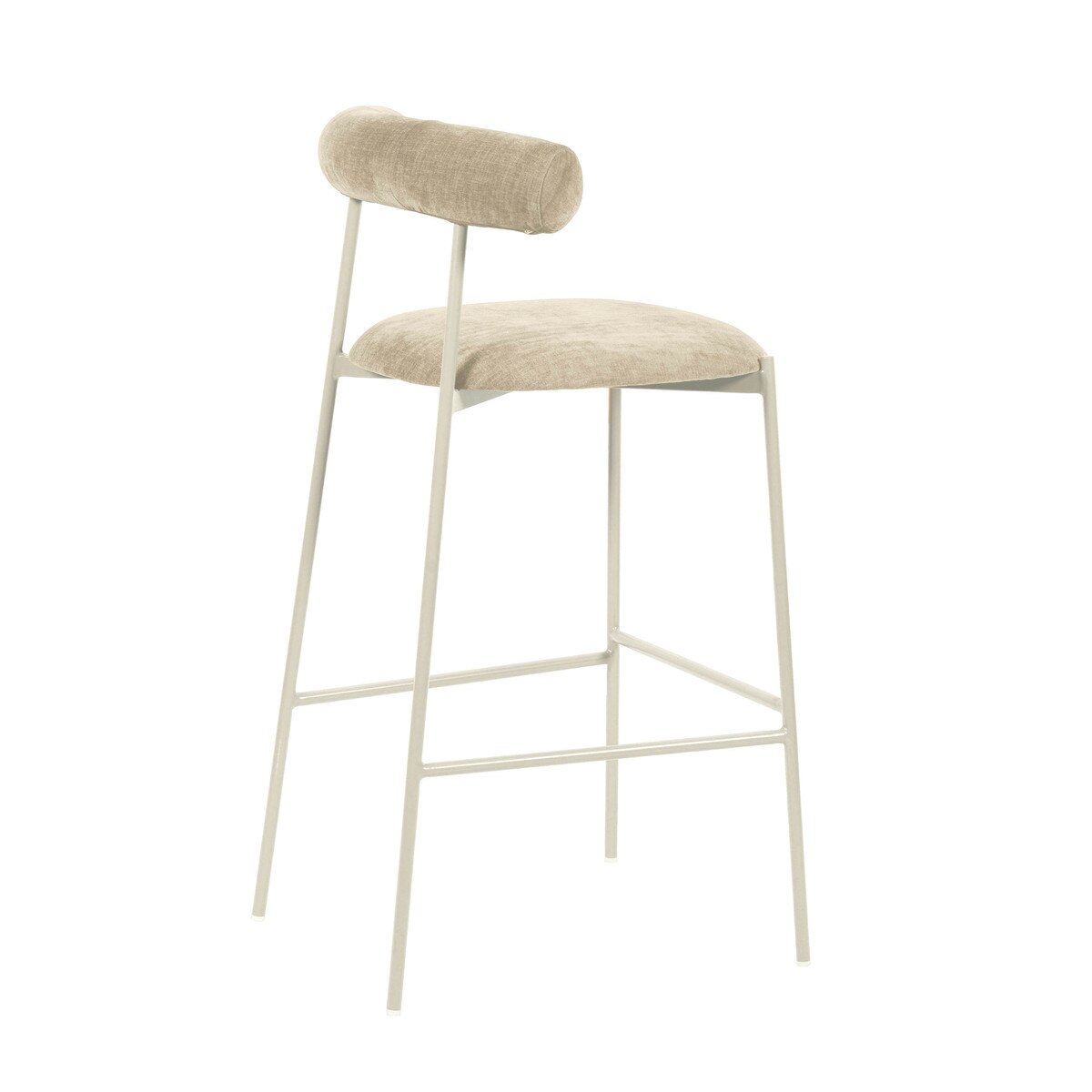 Tabouret de bar en velours taupe Liliana Performance