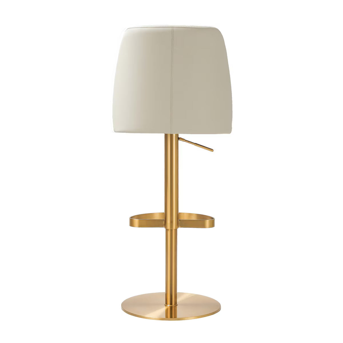 Tabouret pivotant réglable Maven Cream Performance en cuir végétalien et doré