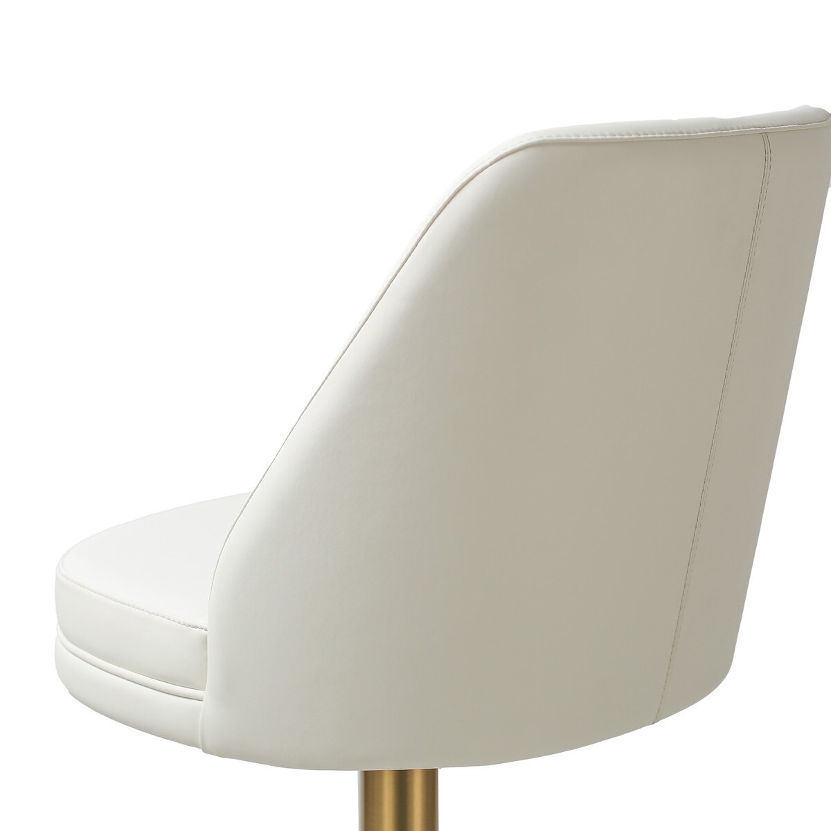 Tabouret pivotant réglable Maven Cream Performance en cuir végétalien et doré