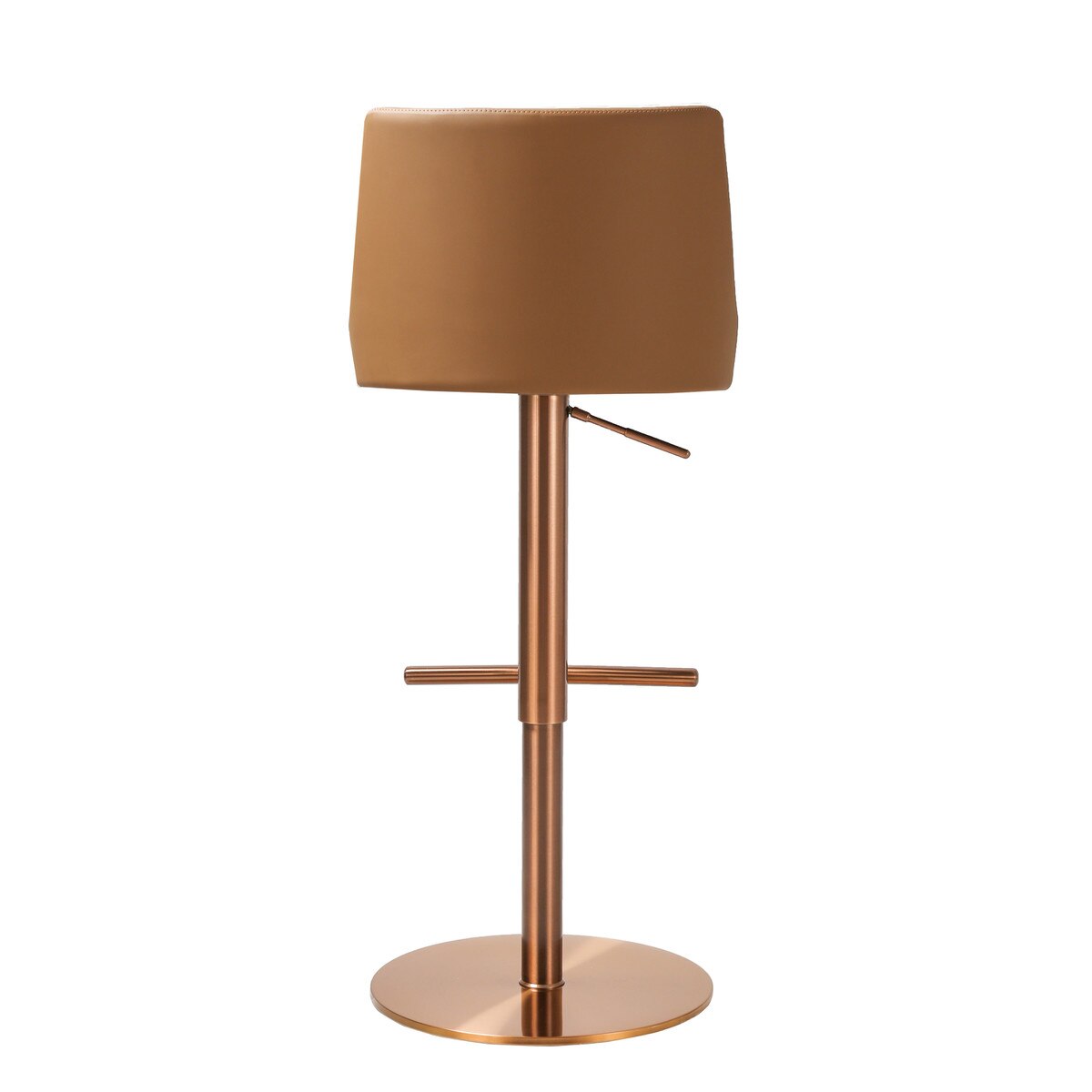 Tabouret pivotant réglable en cuir végétalien et pied-de-poule Reagan Café Au Lait Performance