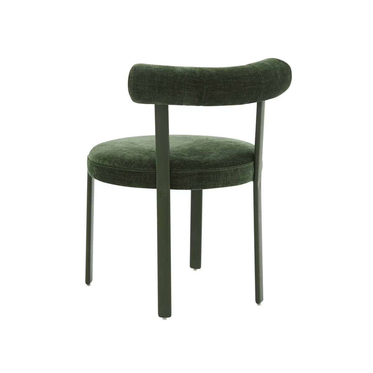 Chaise de salle à manger à dossier traversin en chenille verte Margaret Forest Performance