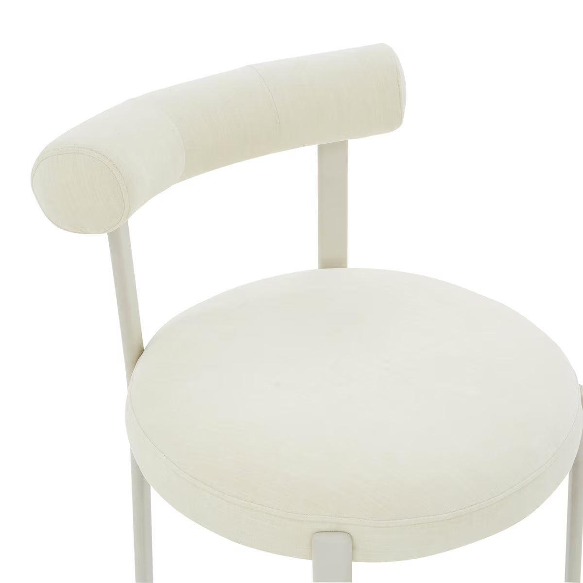 Chaise de salle à manger Margaret Cream Performance en chenille avec dossier traversin