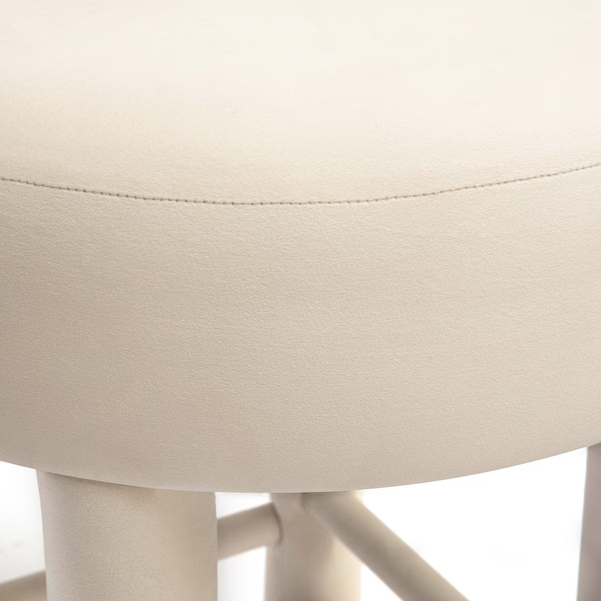 Tabouret de bar en velours crème Carmel