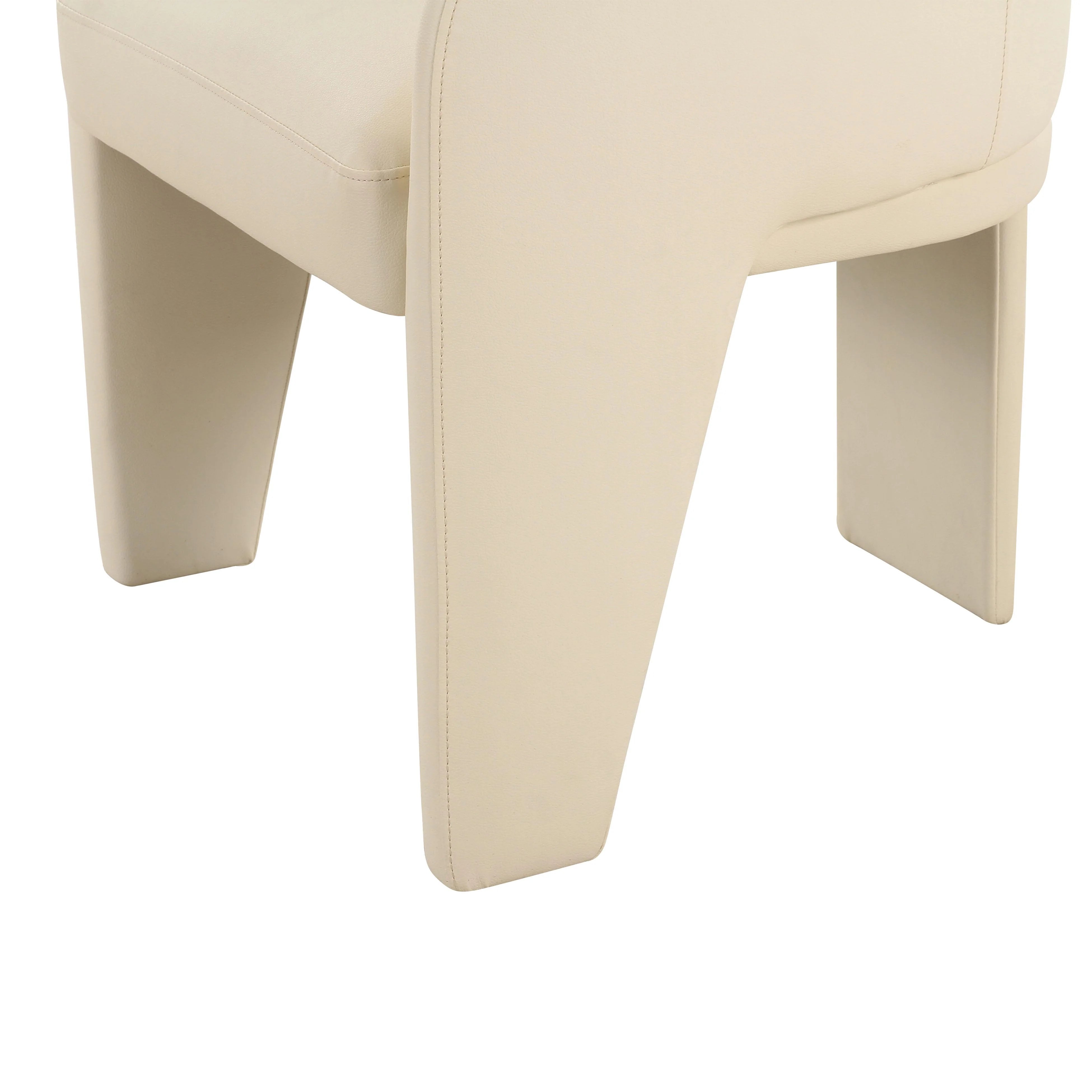 Chaise de salle à manger en cuir végétalien Leo Cream Performance