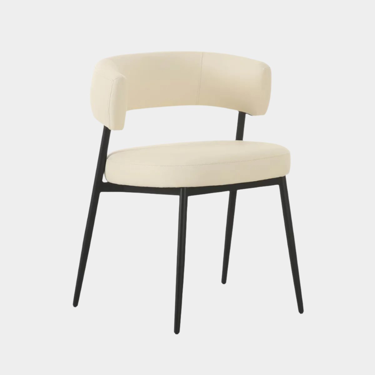 Chaise de salle à manger en cuir végétalien Maxine Cream Performance