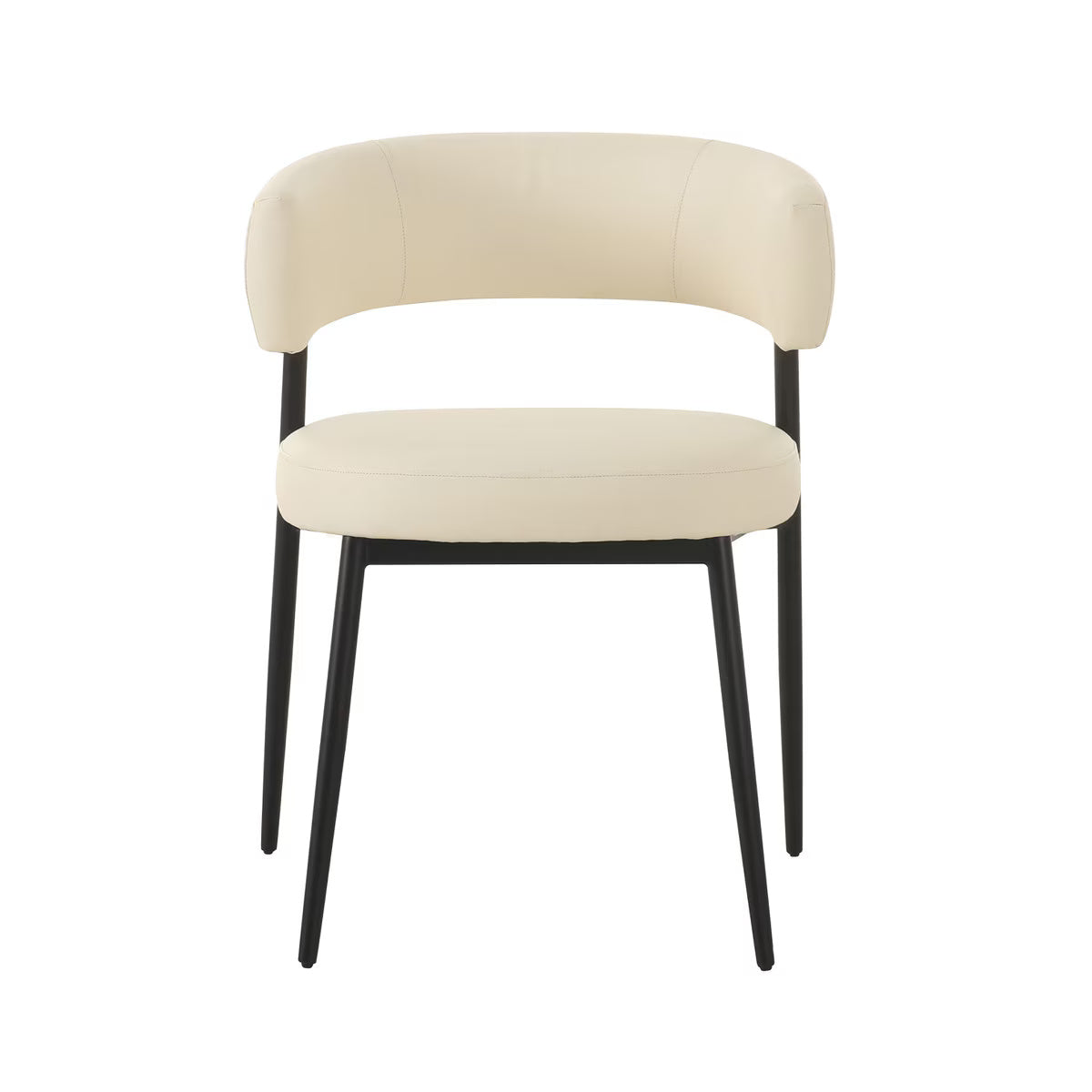 Chaise de salle à manger en cuir végétalien Maxine Cream Performance