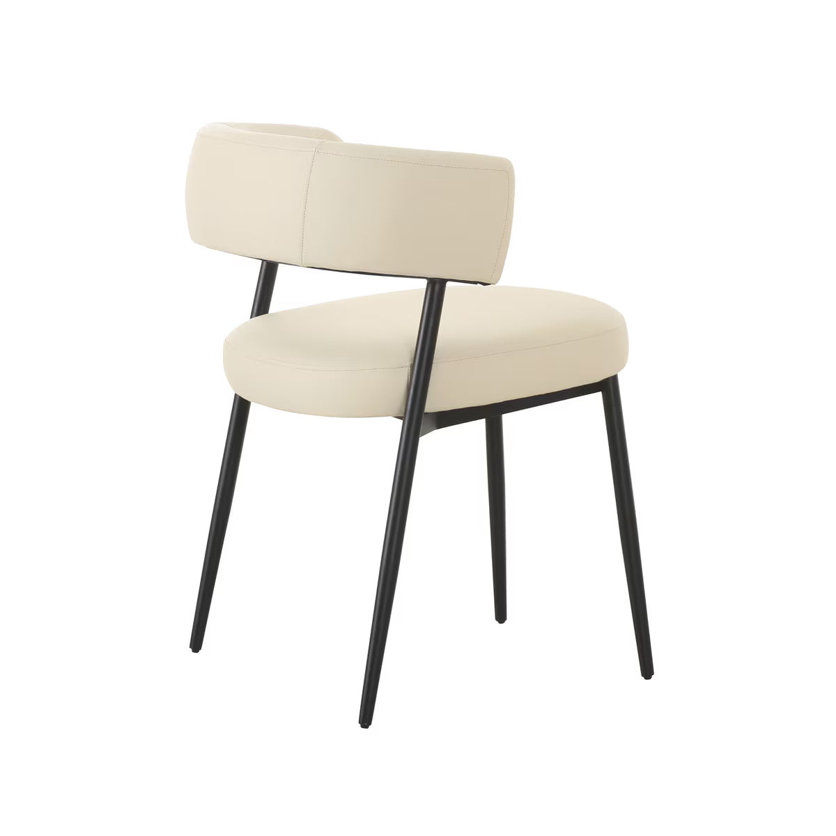 Chaise de salle à manger en cuir végétalien Maxine Cream Performance