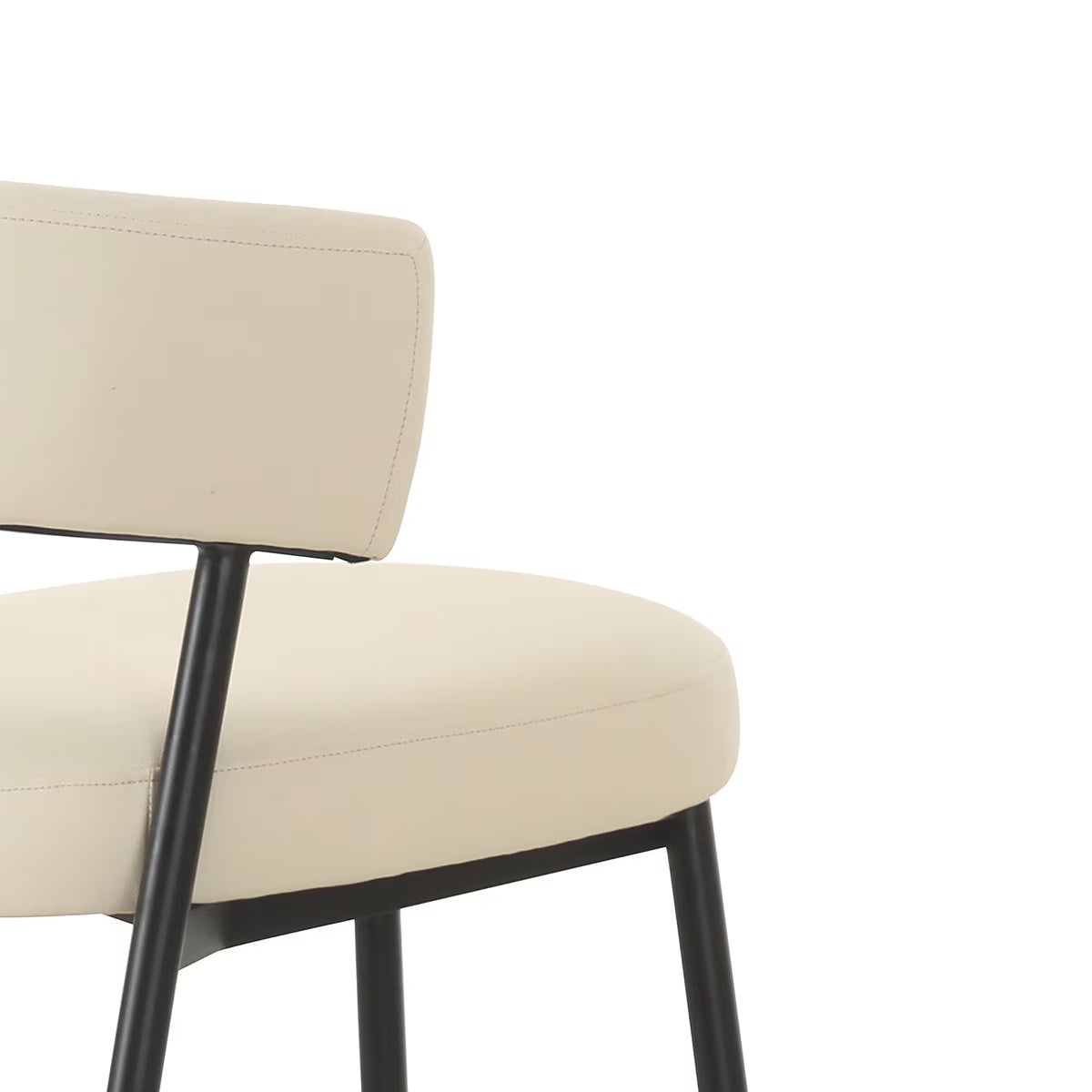 Chaise de salle à manger en cuir végétalien Maxine Cream Performance