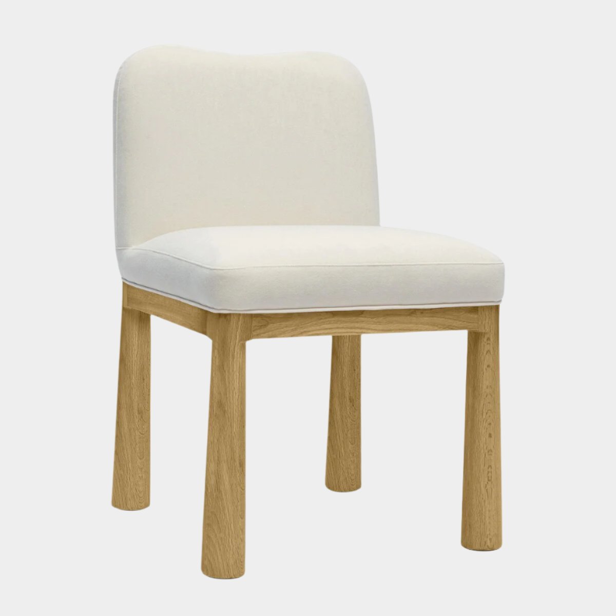 Chaise de salle à manger en chêne et velours crème Tiara