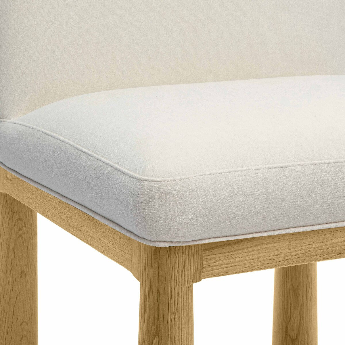 Chaise de salle à manger en chêne et velours crème Tiara