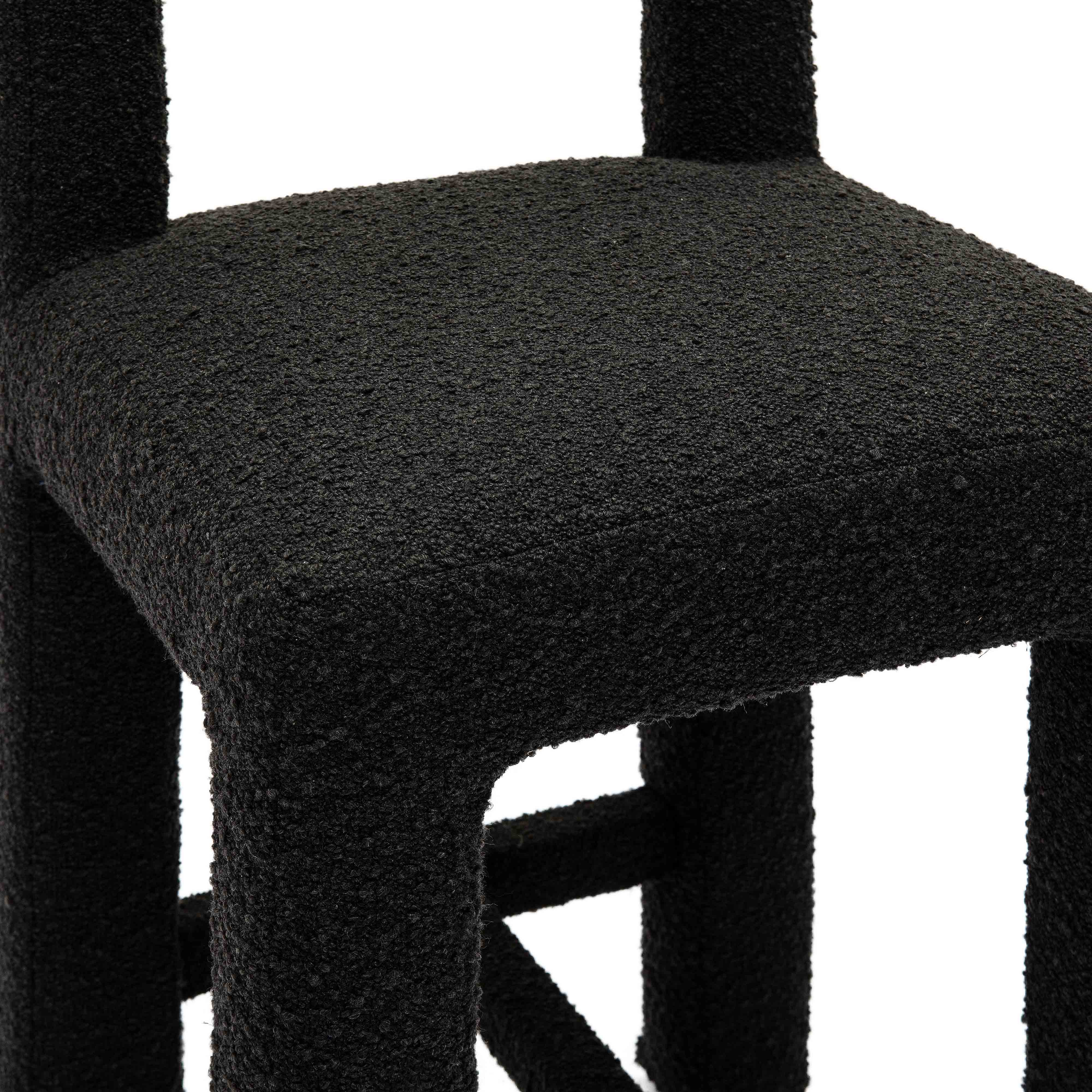 Tabouret de bar Hazel Black Boucle