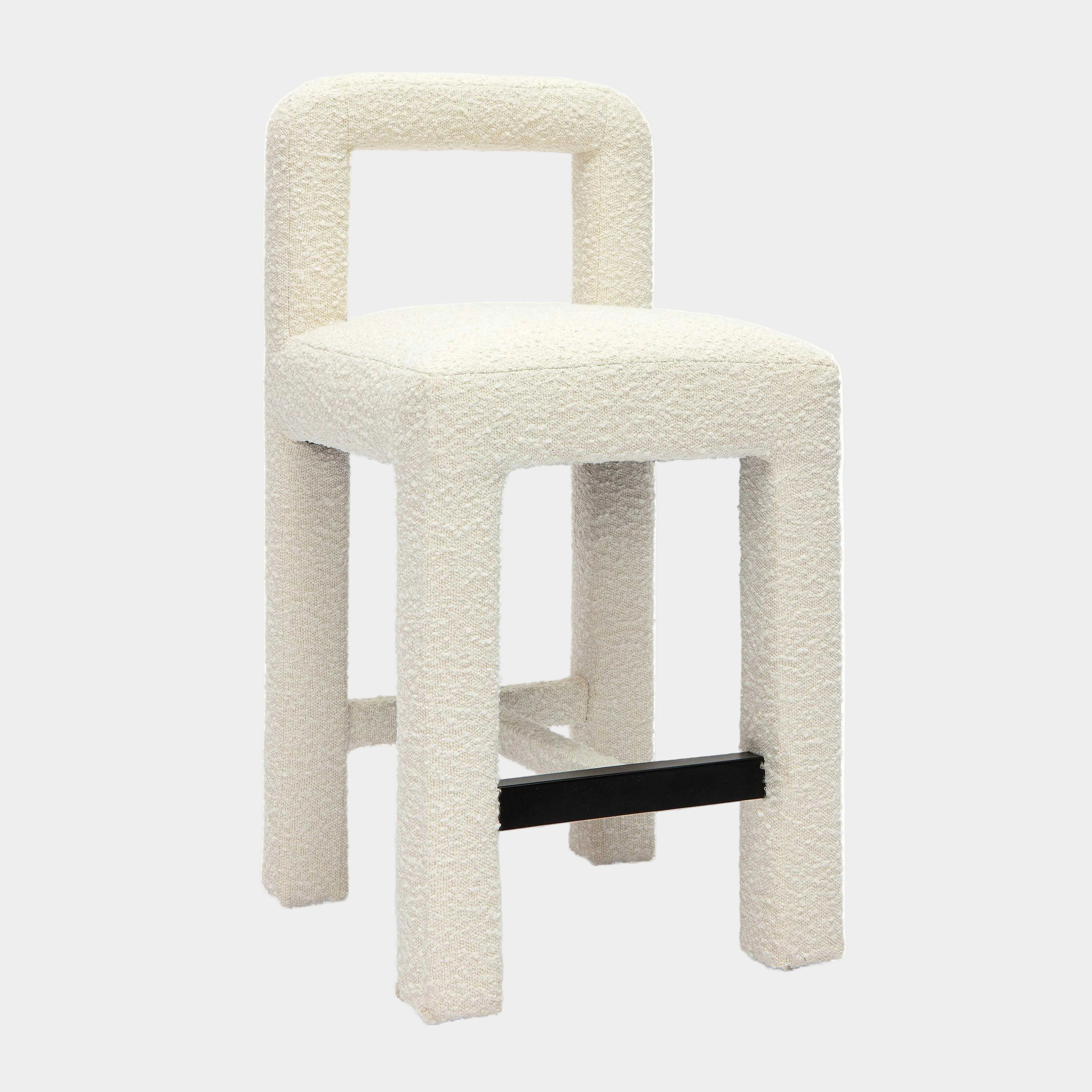 Tabouret de bar Hazel Black Boucle