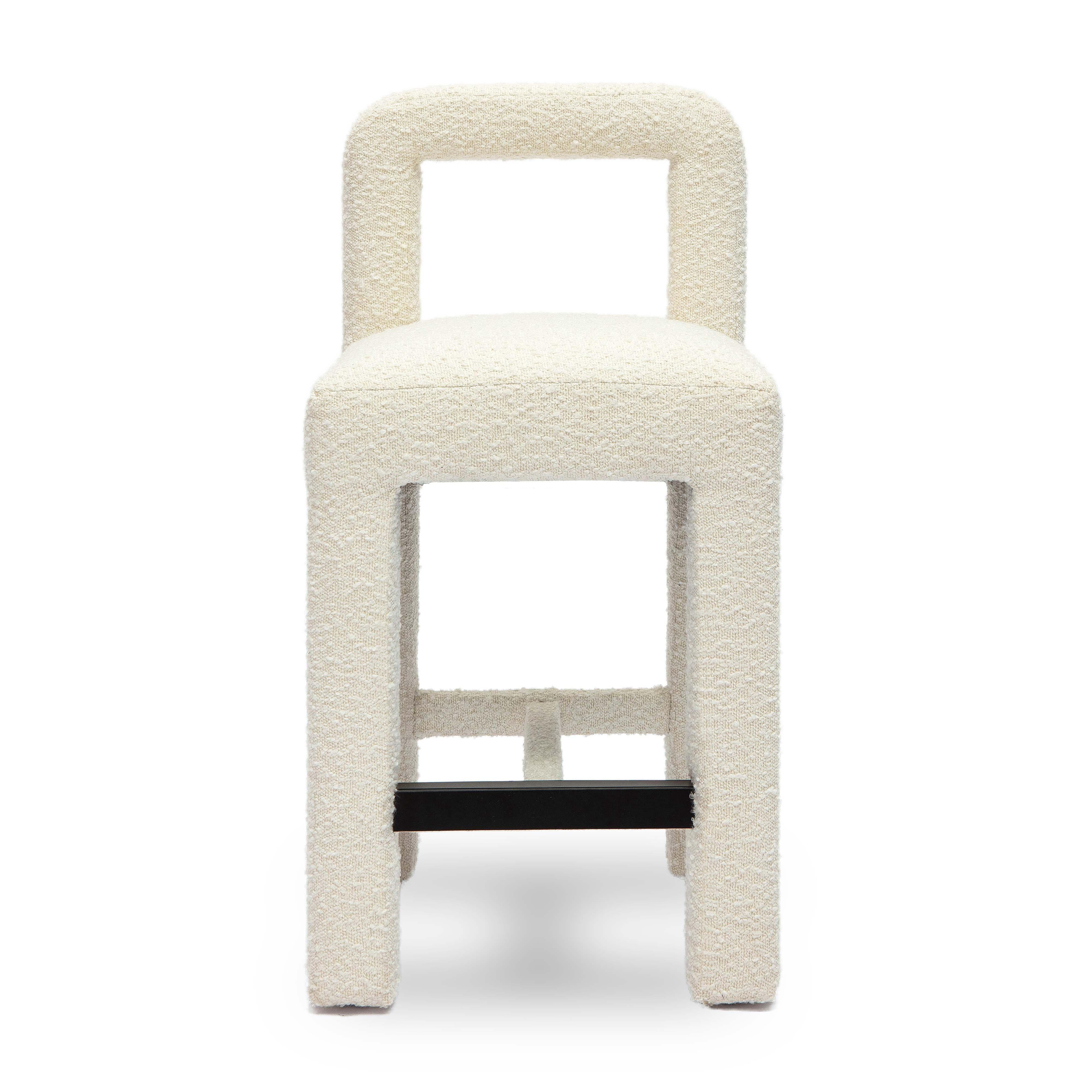 Tabouret de bar Hazel Black Boucle