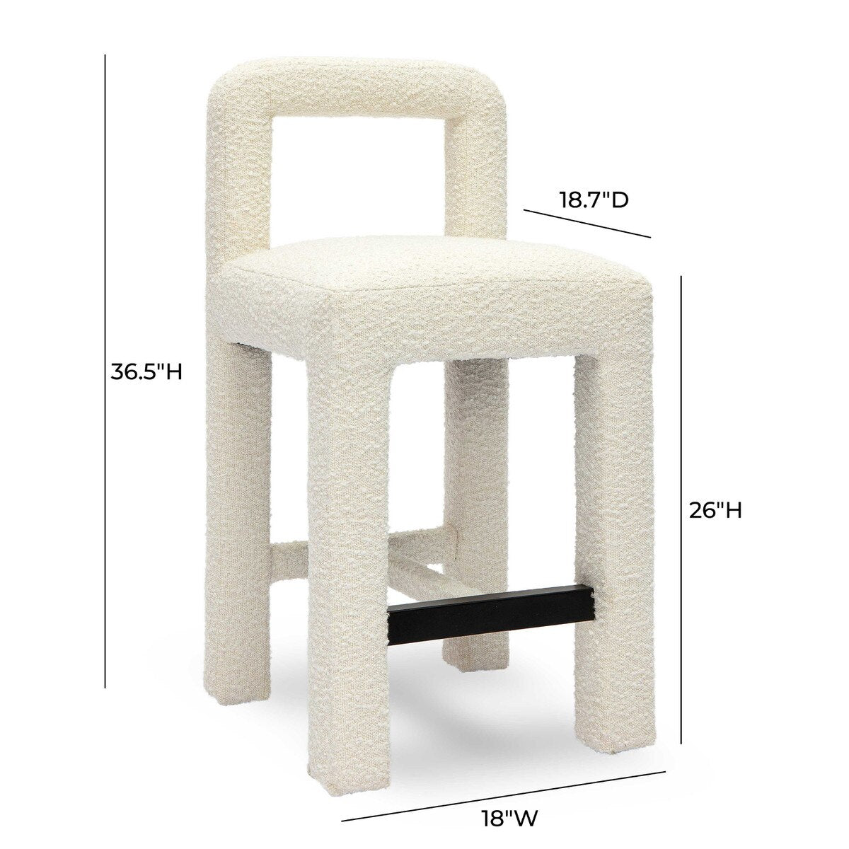 Tabouret de bar Hazel Cream Boucle